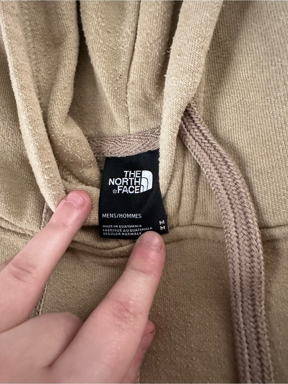 The North Face Men's Hoodie in Olive/Tan with White Logo - Picture 2 of 2